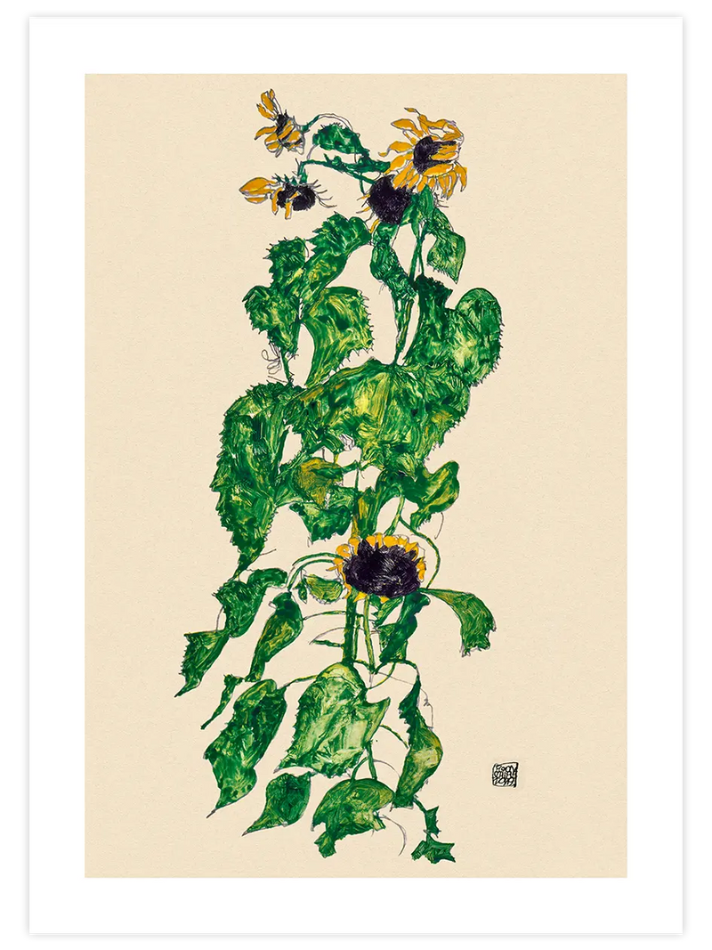 Egon Schiele Sunflowers - Art Print Ünlü Ressamlar Poster