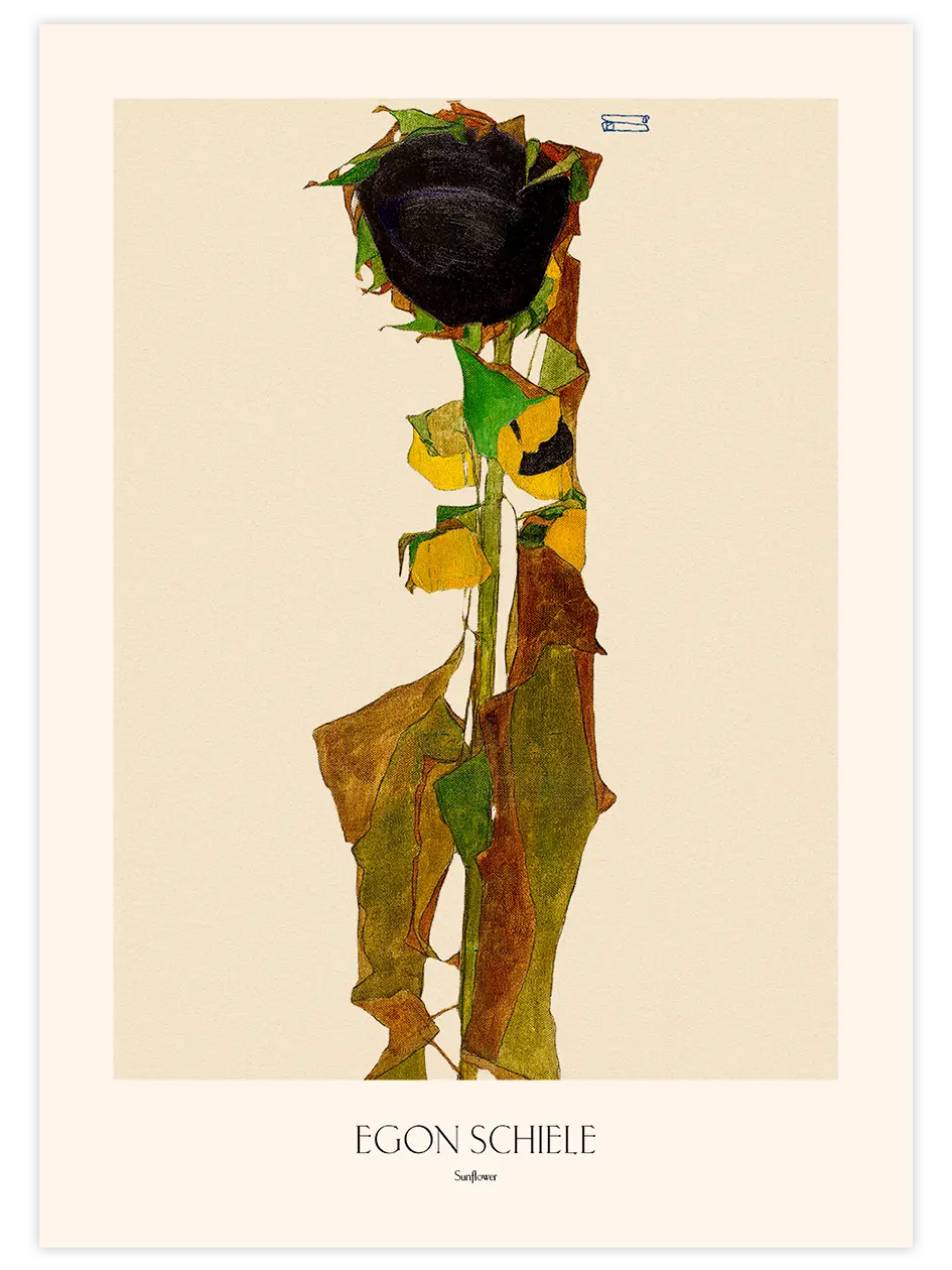 Egon Schiele Sunflower - Art Print