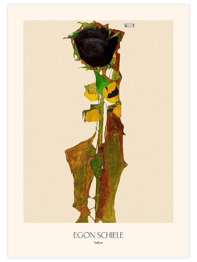 Egon Schiele Sunflower - Art Print Ünlü Ressamlar Poster