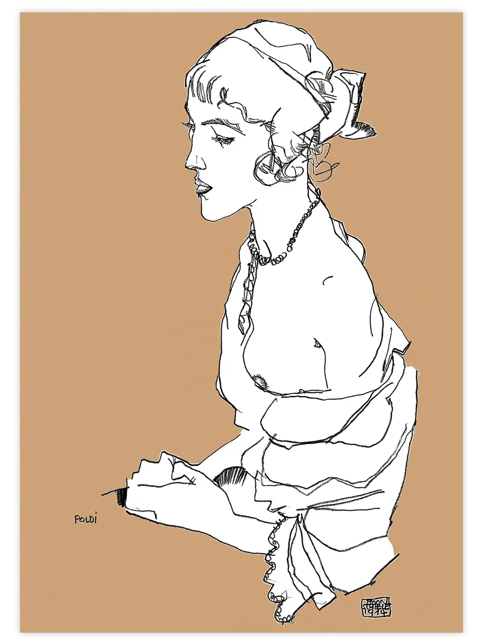 Egon Schiele Poldi - Art Print Ünlü Ressamlar Poster