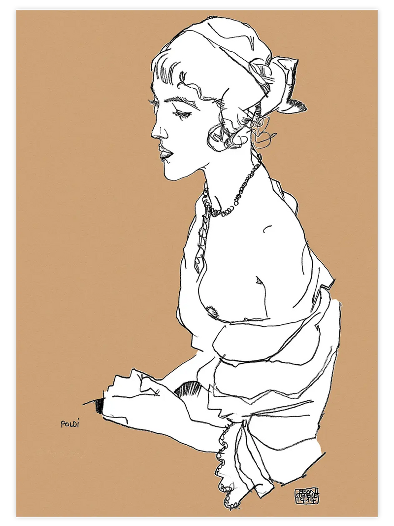 Egon Schiele Poldi - Art Print Ünlü Ressamlar Poster