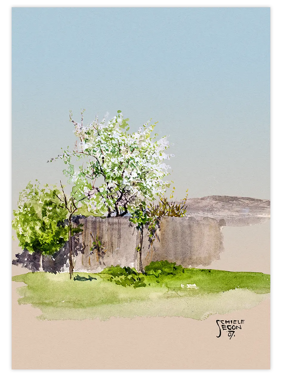 Egon Schiele Garden with Tree - Art Print Ünlü Ressamlar Poster
