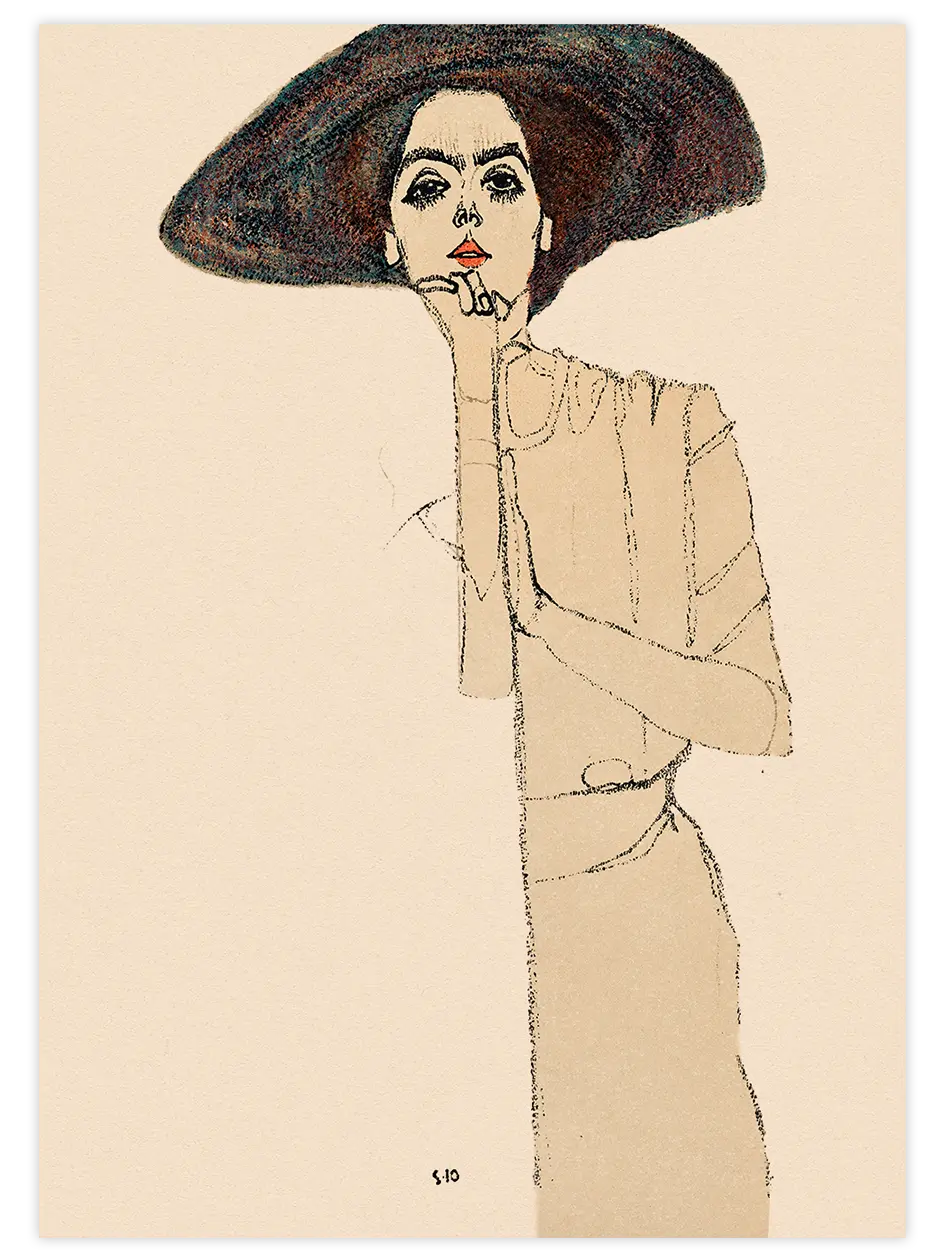 Egon Schiele Portrait of a Woman - Art Print Ürün ana görseli