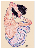 Egon Schiele Seated Nude, Back View - Art Print