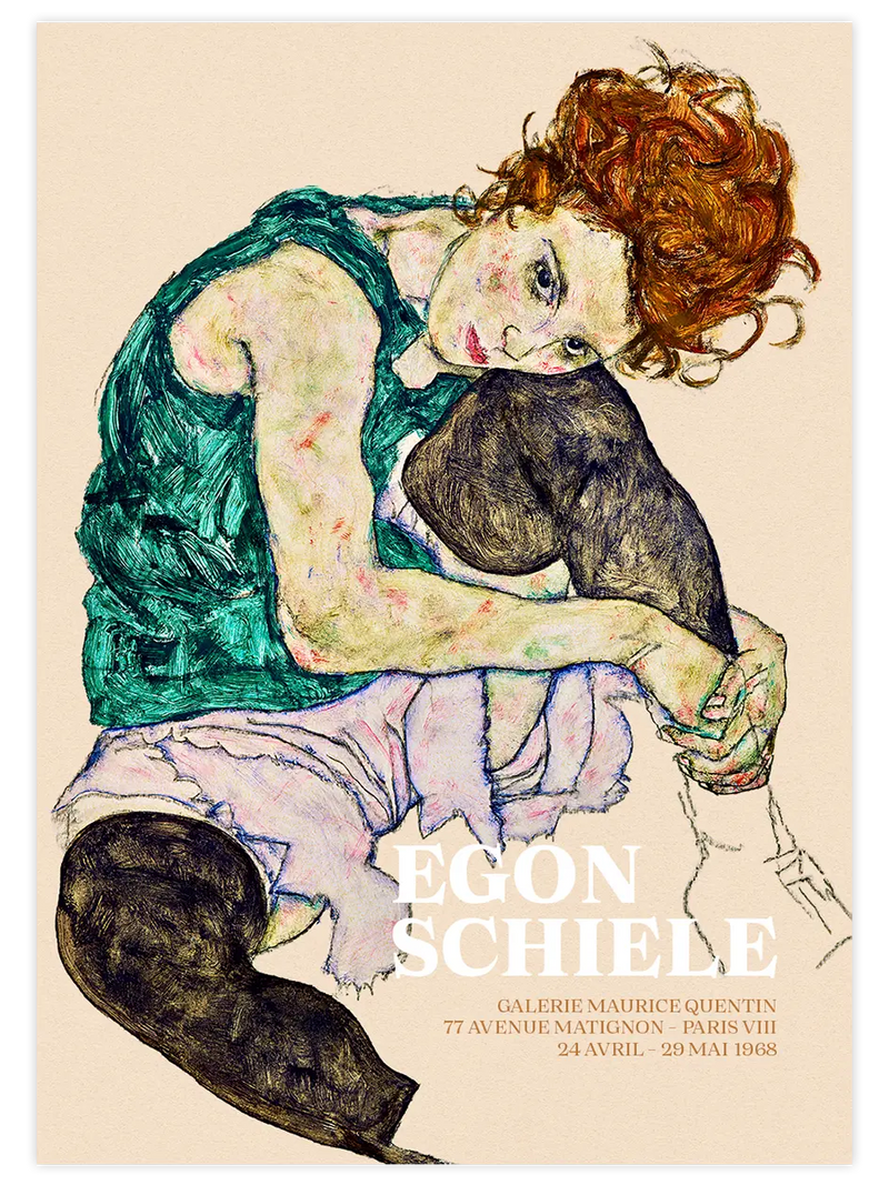 Egon Schiele Afiş - Art Print Ünlü Ressamlar Poster