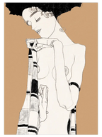 Egon Schiele Standing Girl - Art Print