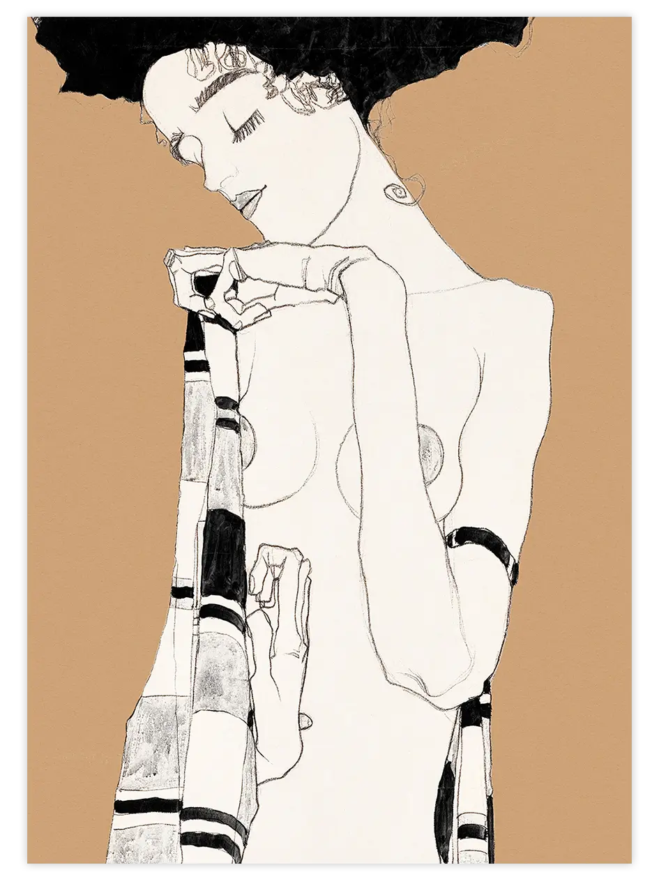 Egon Schiele Standing Girl - Art Print