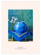 Egon Schiele Moneyplant Branch in Blue Vase - Art Print