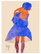 Egon Schiele Standing Girl, Back View - Art Print