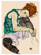 Egon Schiele  Seated Woman with Legs Drawn up - Art Print