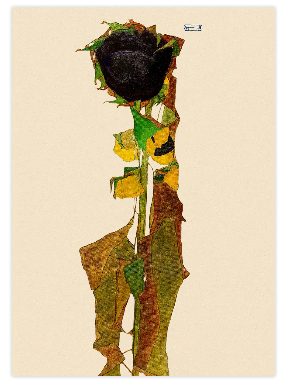 Egon Schiele Ayçiçeği - Art Print Ünlü Ressamlar Poster