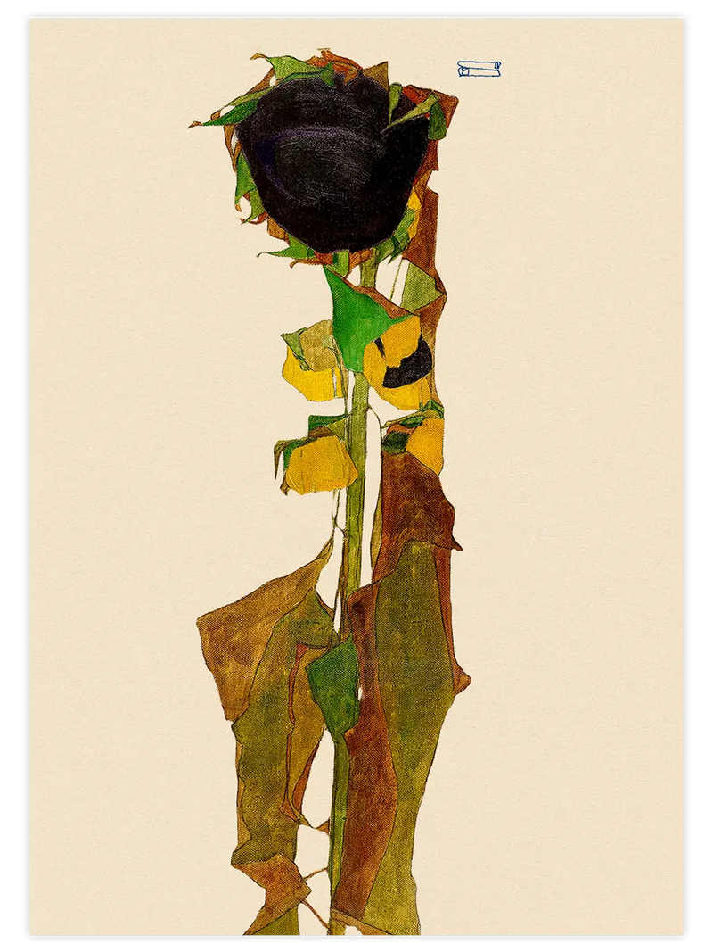 Egon Schiele Ayçiçeği - Art Print Ünlü Ressamlar Poster
