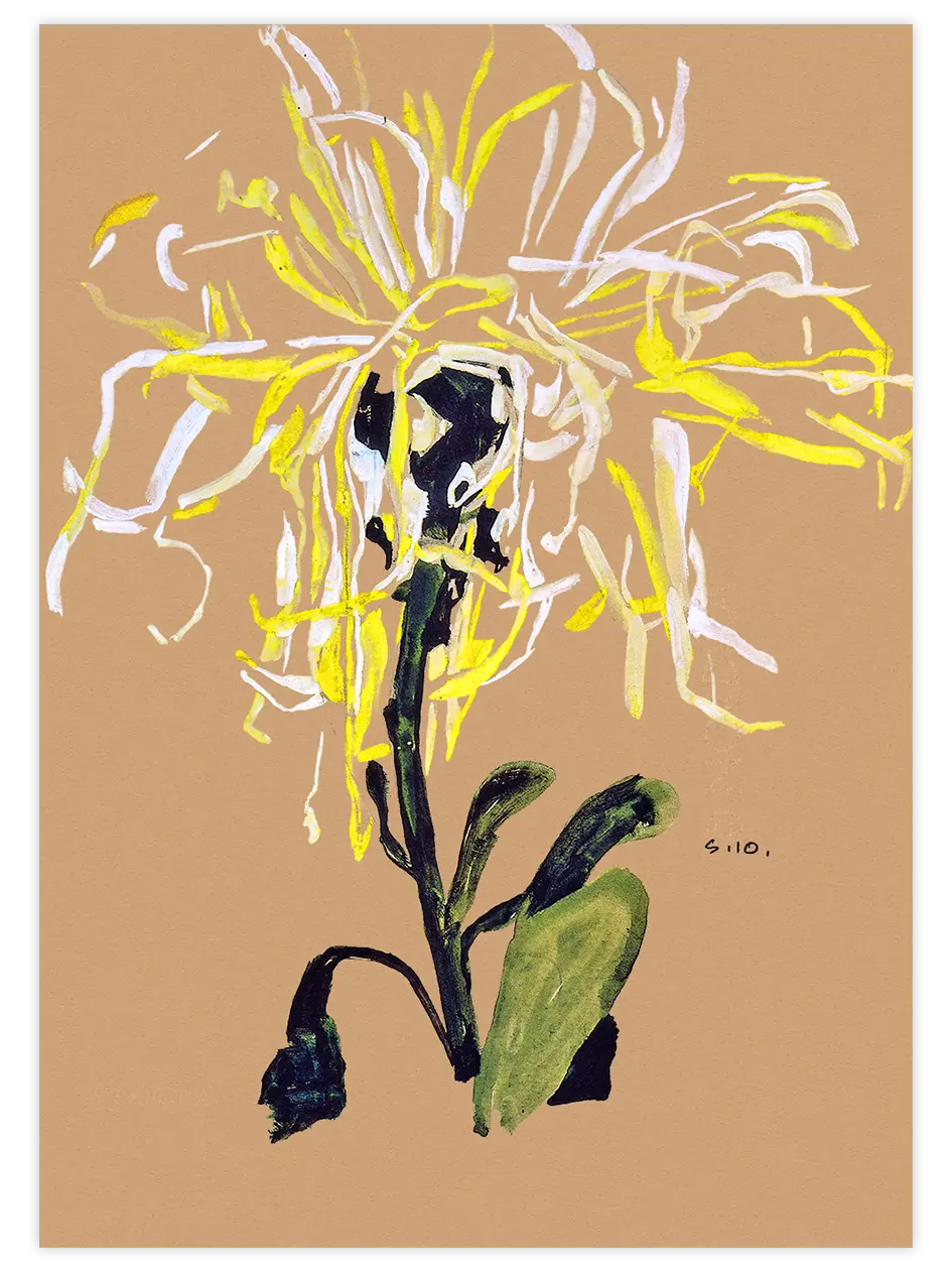 Egon Schiele Yellow Chrysanthemum - Art Print Ünlü Ressamlar Poster