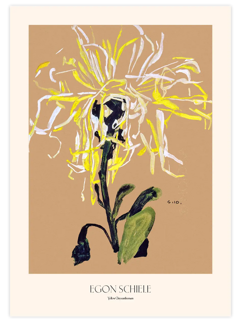 Egon Schiele Yellow Chrysanthemum - Art Print Ünlü Ressamlar Poster
