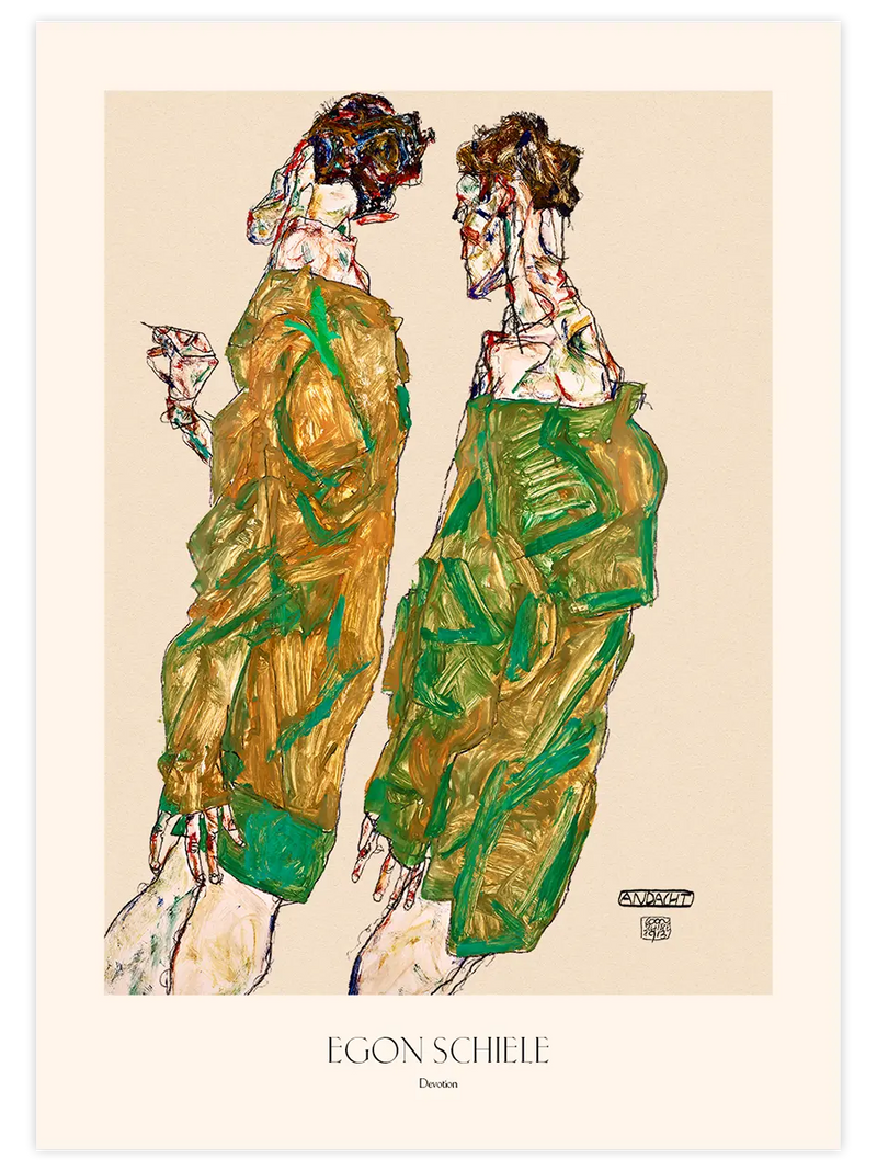 Egon Schiele Devotion - Art Print Ünlü Ressamlar Poster