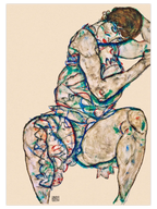 Egon Schiele Woman Seated Semi-Nude - Art Print