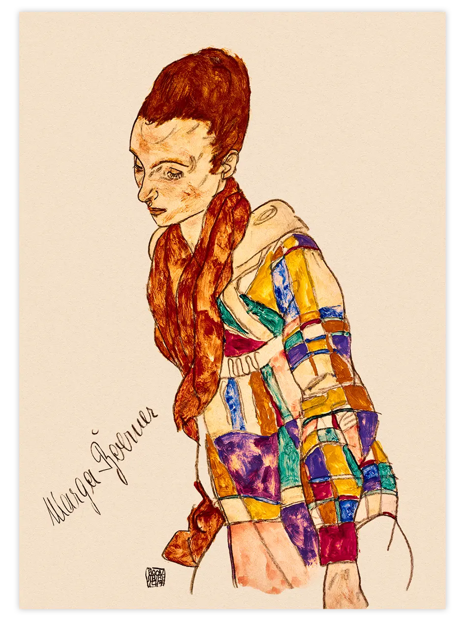 Egon Schiele Portrait of Marga Boerner - Art Print Ünlü Ressamlar Poster