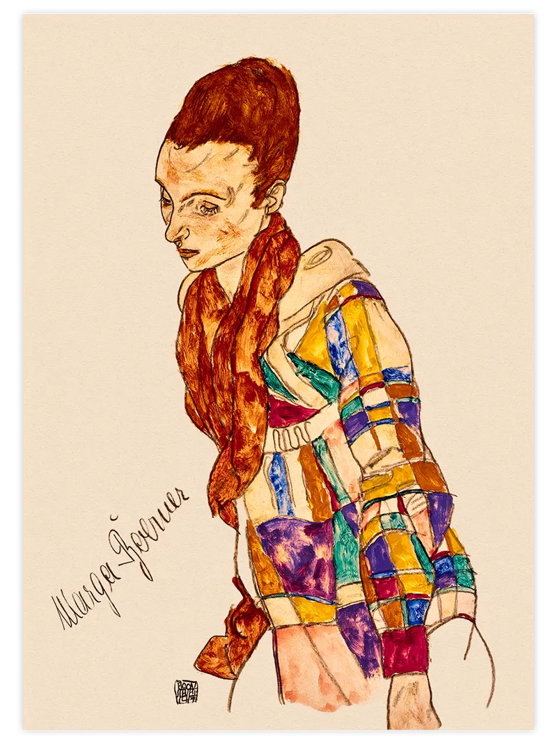 Egon Schiele Portrait of Marga Boerner - Art Print Ünlü Ressamlar Poster