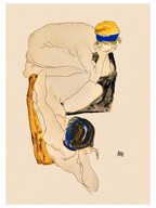 Egon Schiele  Two Reclining Figures - Art Print