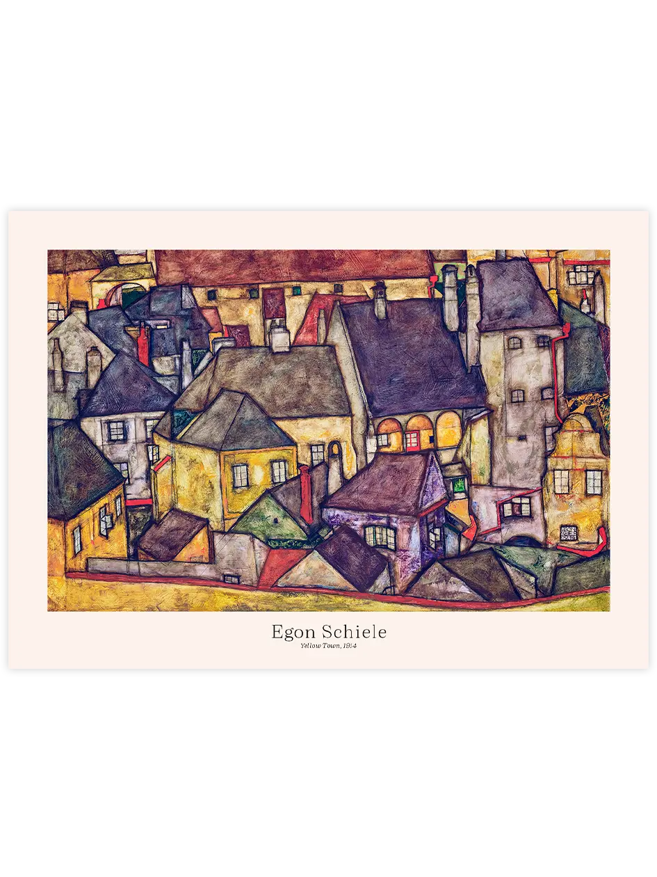 Egon Schiele Yellow City - Art Print Ünlü Ressamlar Poster