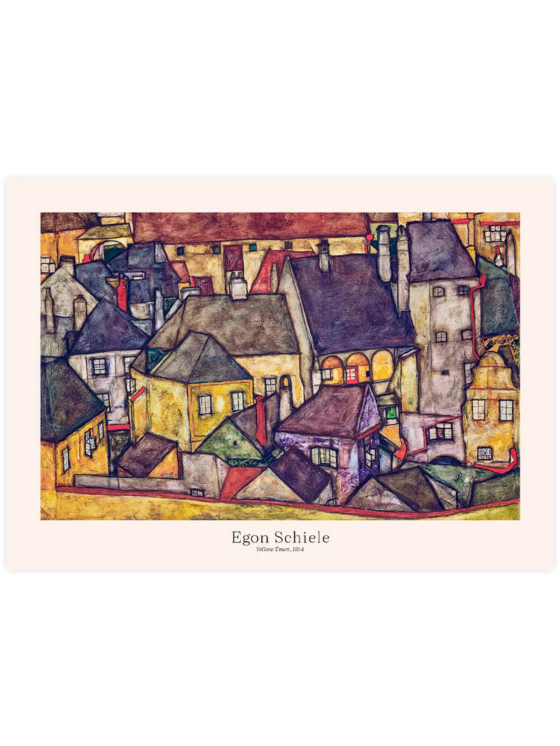 Egon Schiele Yellow City - Art Print Ünlü Ressamlar Poster