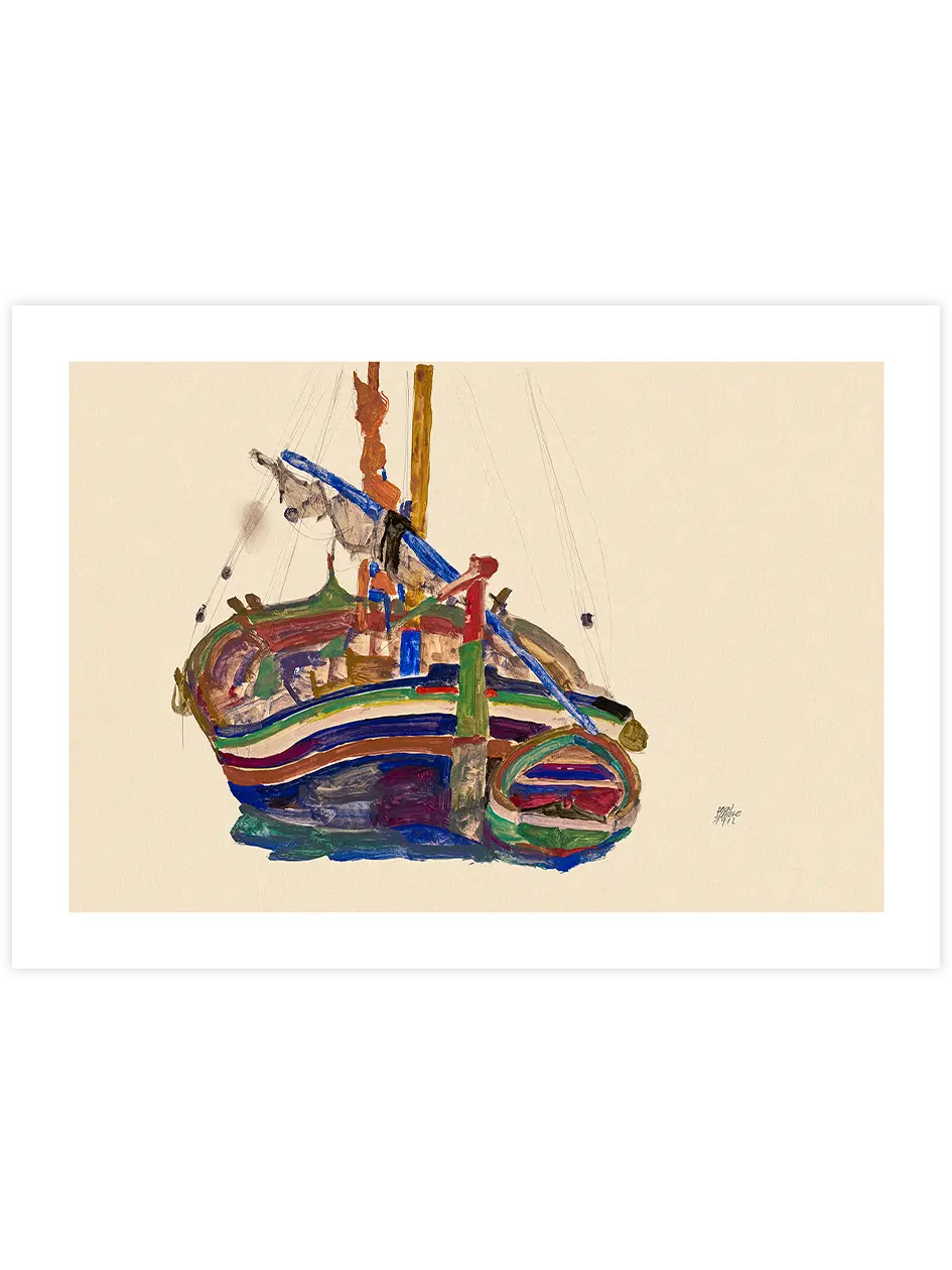 Egon Schiele Trieste Fishing Boat - Art Print Ünlü Ressamlar Poster