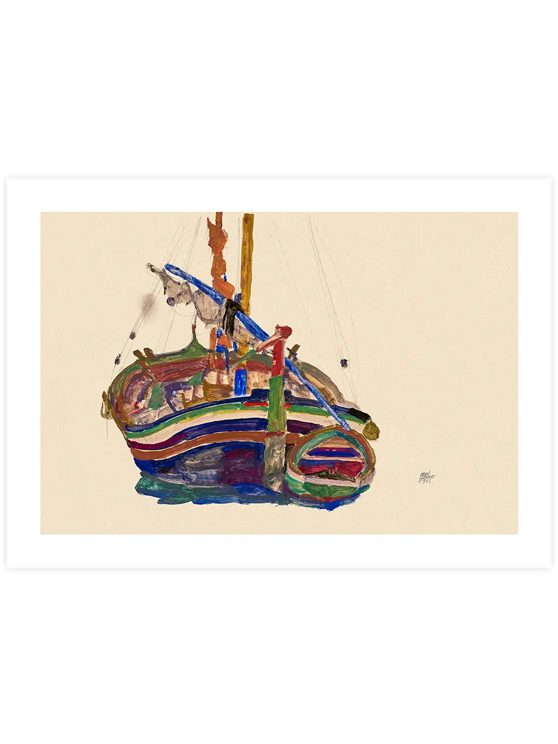 Egon Schiele Trieste Fishing Boat - Art Print Ünlü Ressamlar Poster