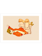 Egon Schiele Wally with a Red Blouse - Art Print