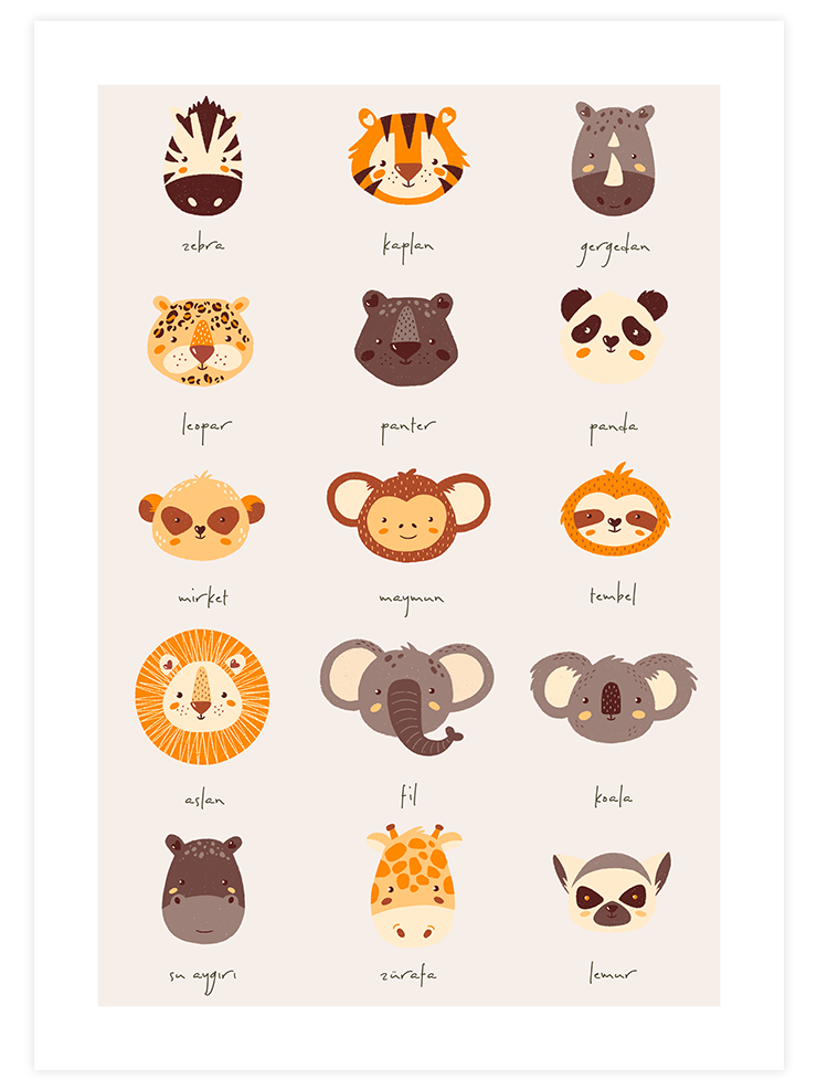 Ormandaki Sevimli Hayvanlar - Poster Seti Duo Ürün ikincil görseli