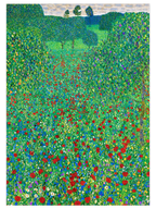 Gustav Klimt Poppy Field - Art Print