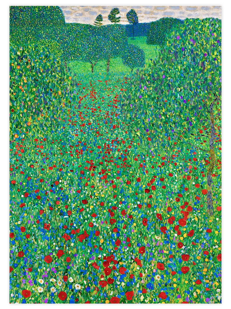 Gustav Klimt Poppy Field - Art Print Ünlü Ressamlar Poster