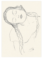 Klimt Yarım Çizilmiş Kadın Figürü - Art Print