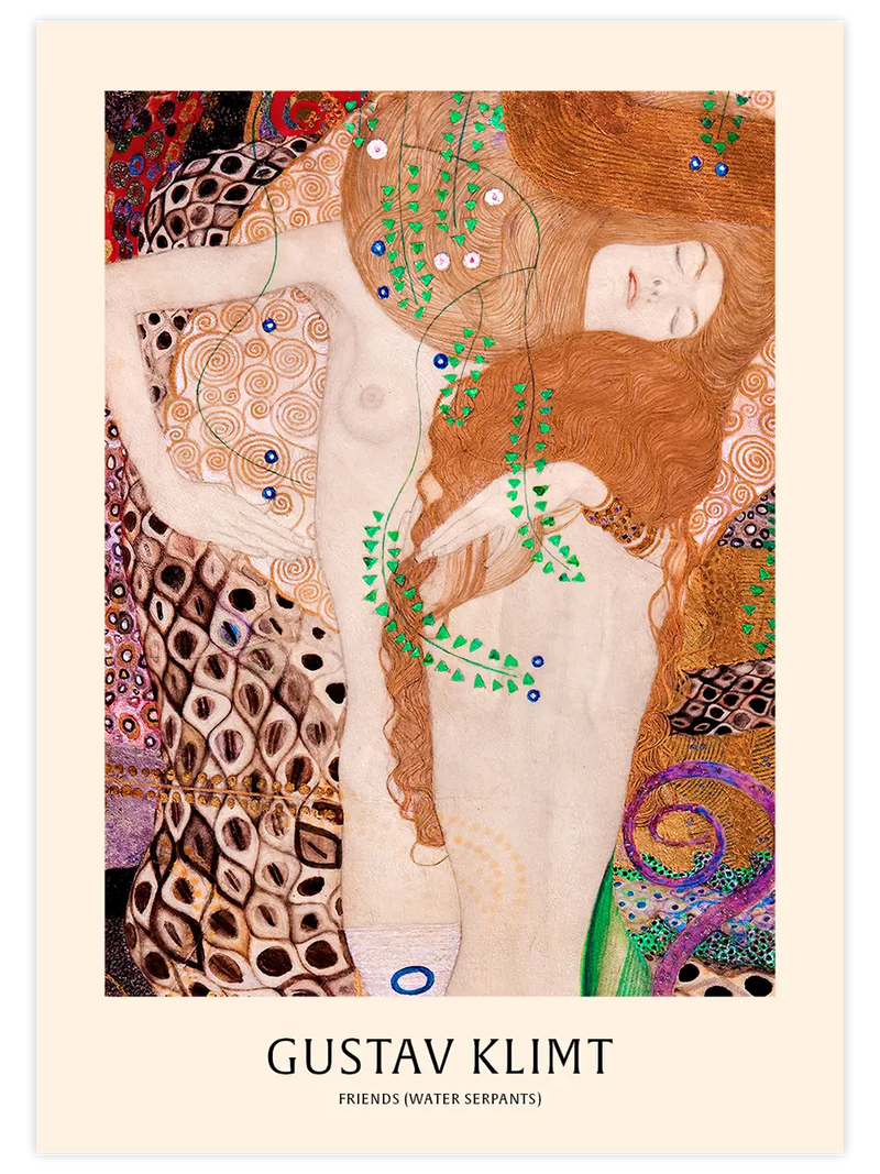 Klimt Arkadaşlar (Su Yılanları) - Art Print Ünlü Ressamlar Poster