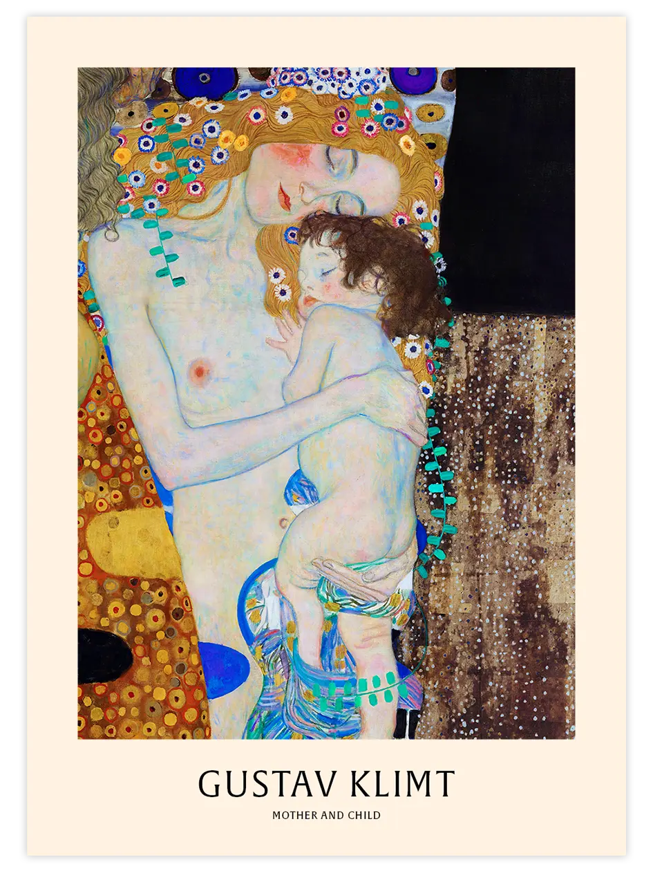 Gustav Klimt Mother and Child - Art Print Ünlü Ressamlar Poster
