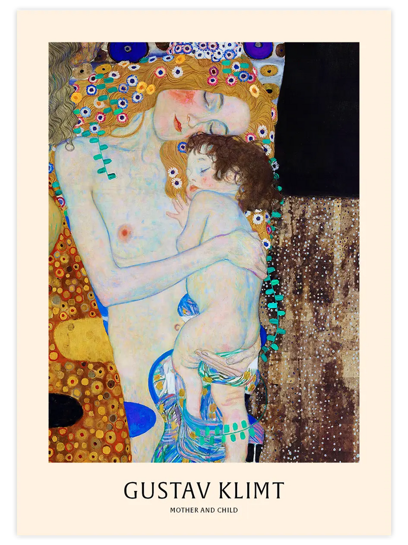 Gustav Klimt Mother and Child - Art Print Ünlü Ressamlar Poster