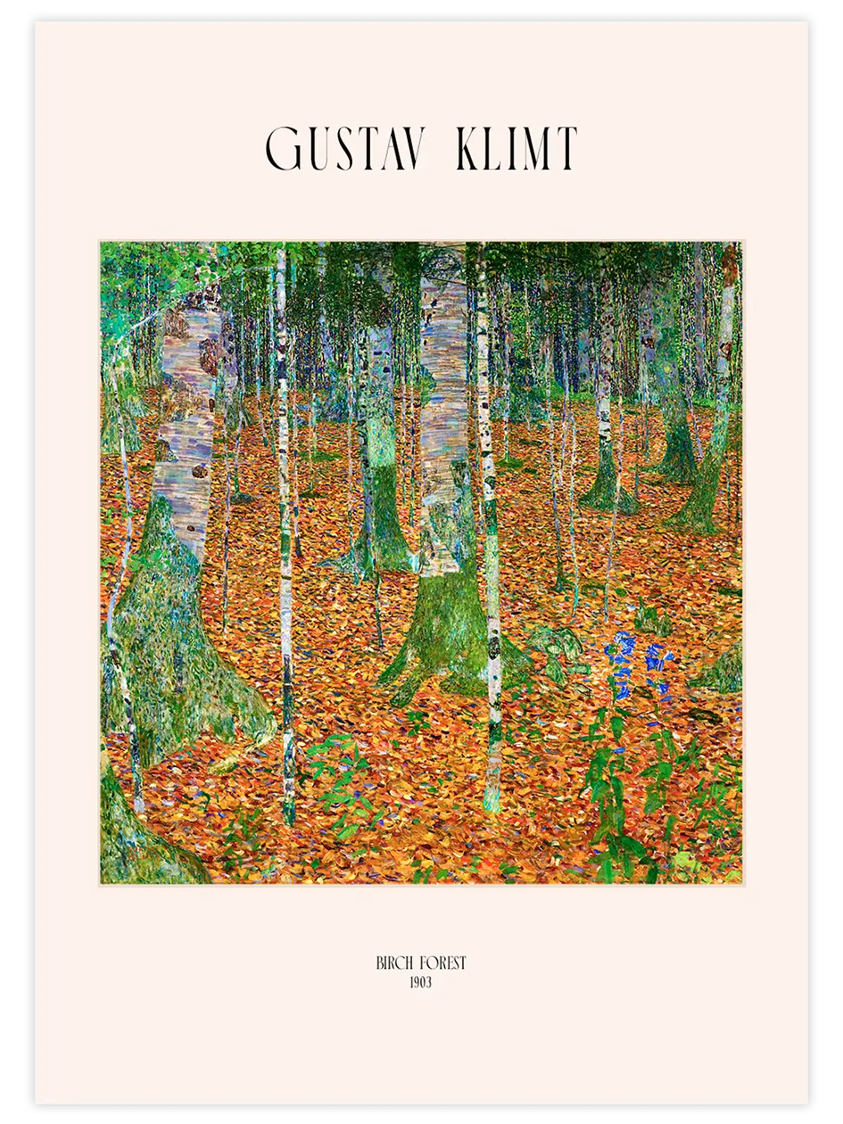 Gustav Klimt Birch Forest - Art Print