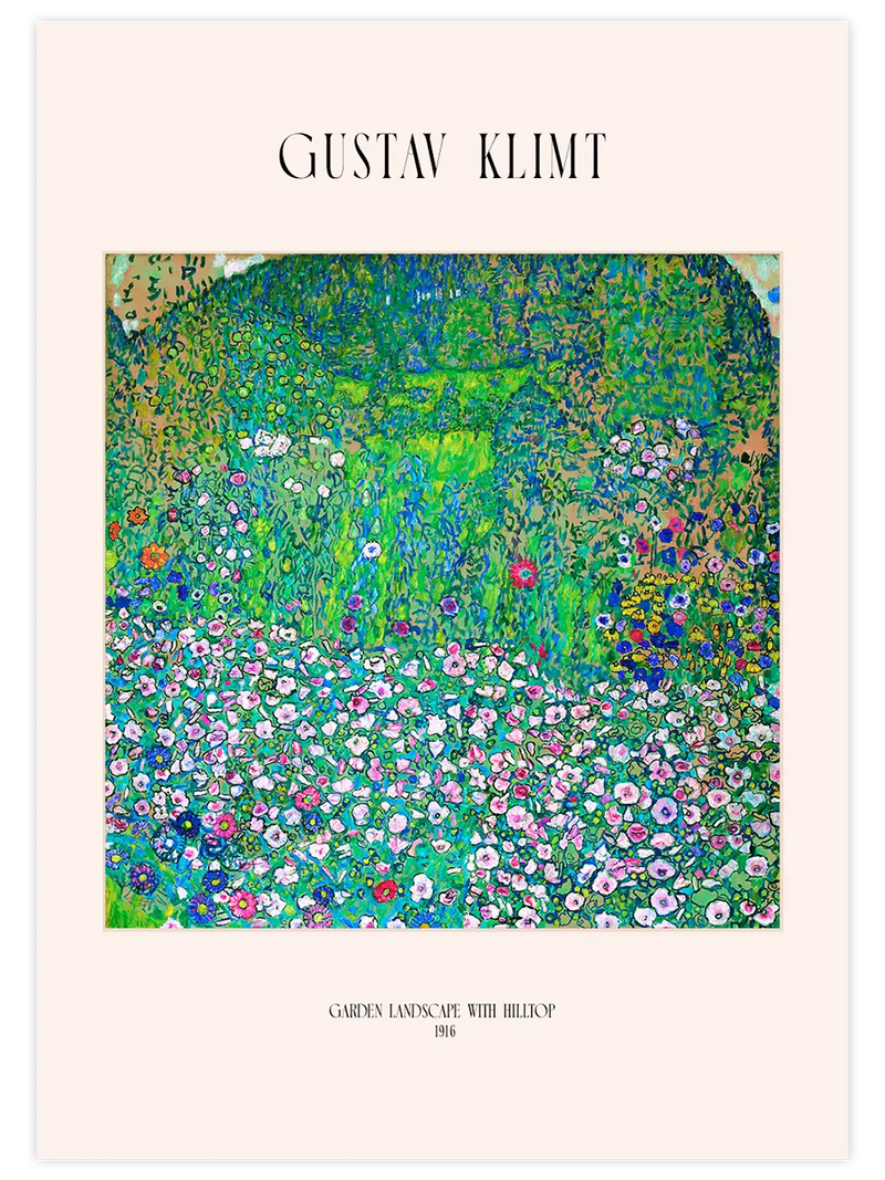 Klimt Garden Landscape with Hilltop - Art Print Ünlü Ressamlar Poster