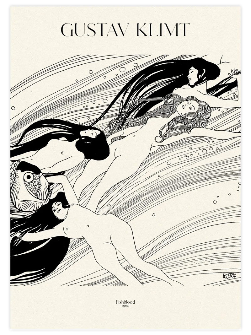 Klimt Fishblood - Art Print Ünlü Ressamlar Poster