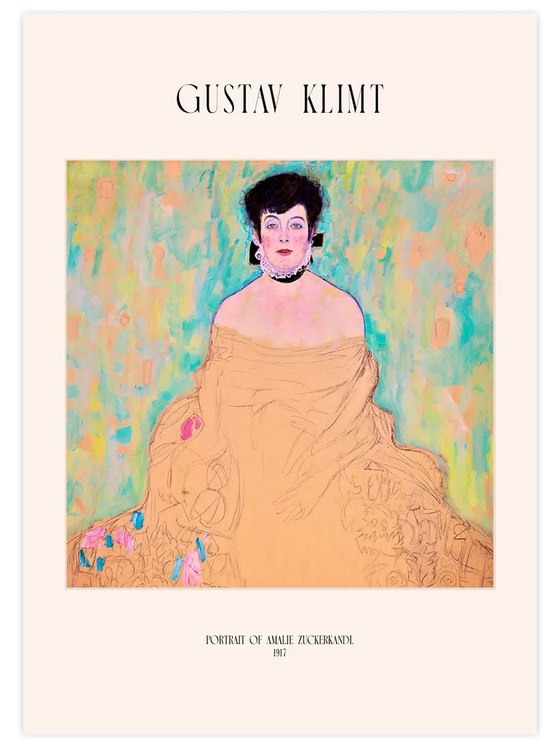 Klimt Portrait of Amalie Zuckerkandl - Art Print Ünlü Ressamlar Poster