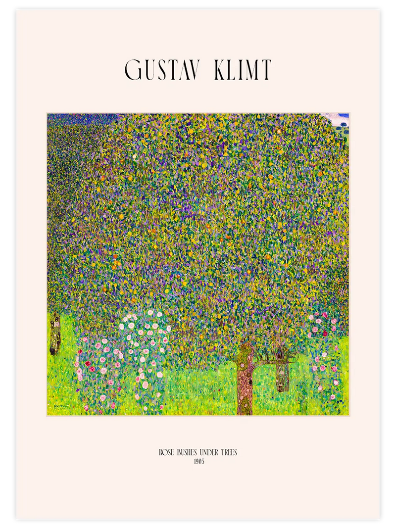 Gustav Klimt Rose Bushes Under Trees - Art Print Ünlü Ressamlar Poster