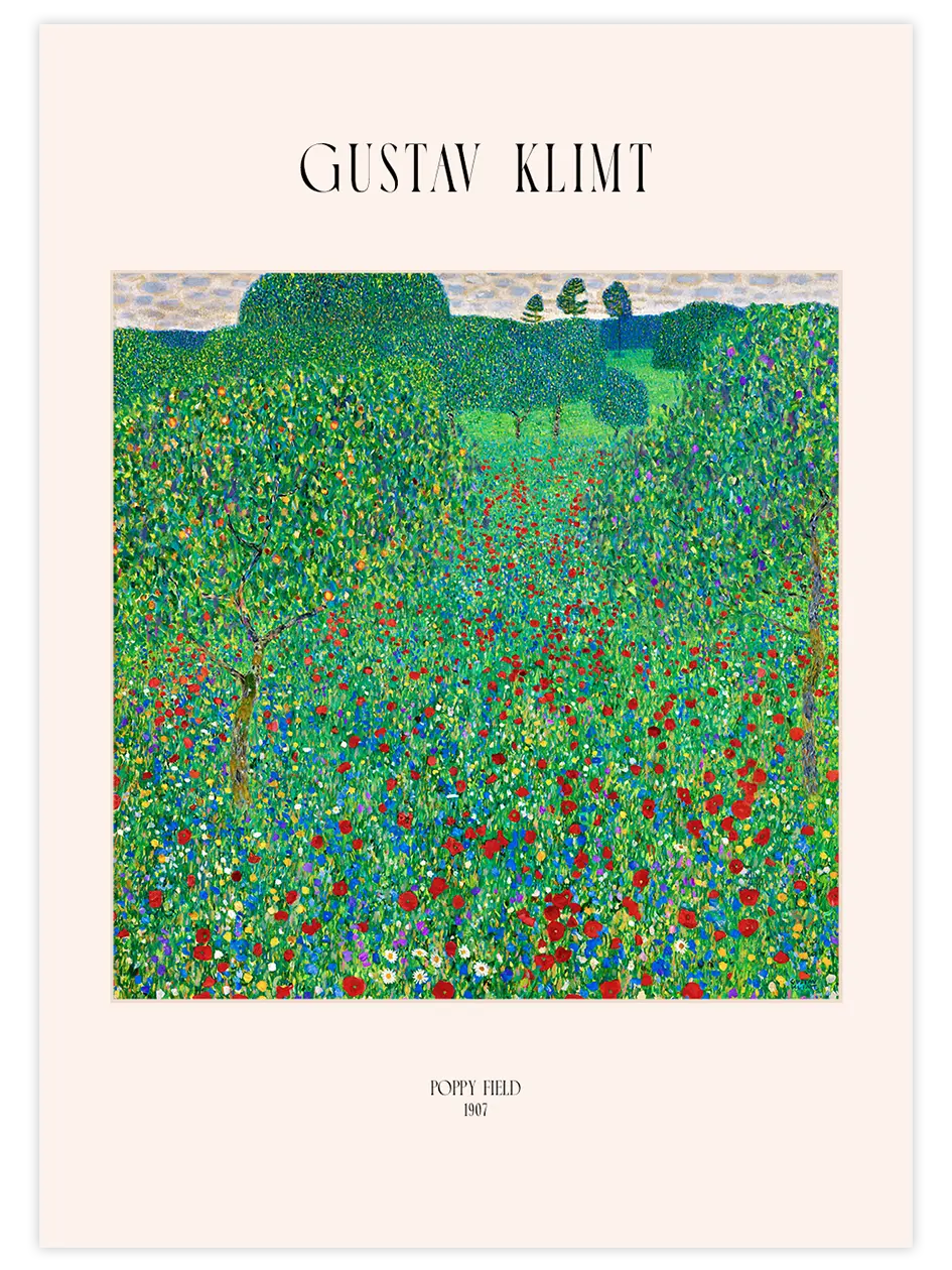 Gustav Klimt Poppy Field - Art Print Ünlü Ressamlar Poster