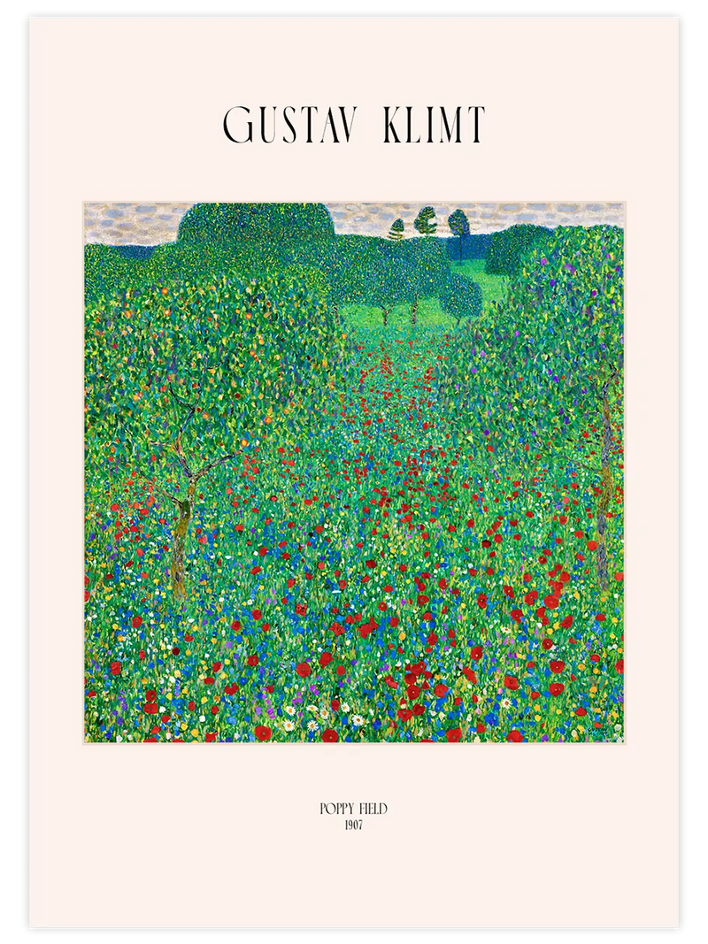 Gustav Klimt Poppy Field - Art Print Ünlü Ressamlar Poster