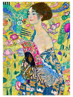 Gustav Klimt Woman With Fan - Art Print