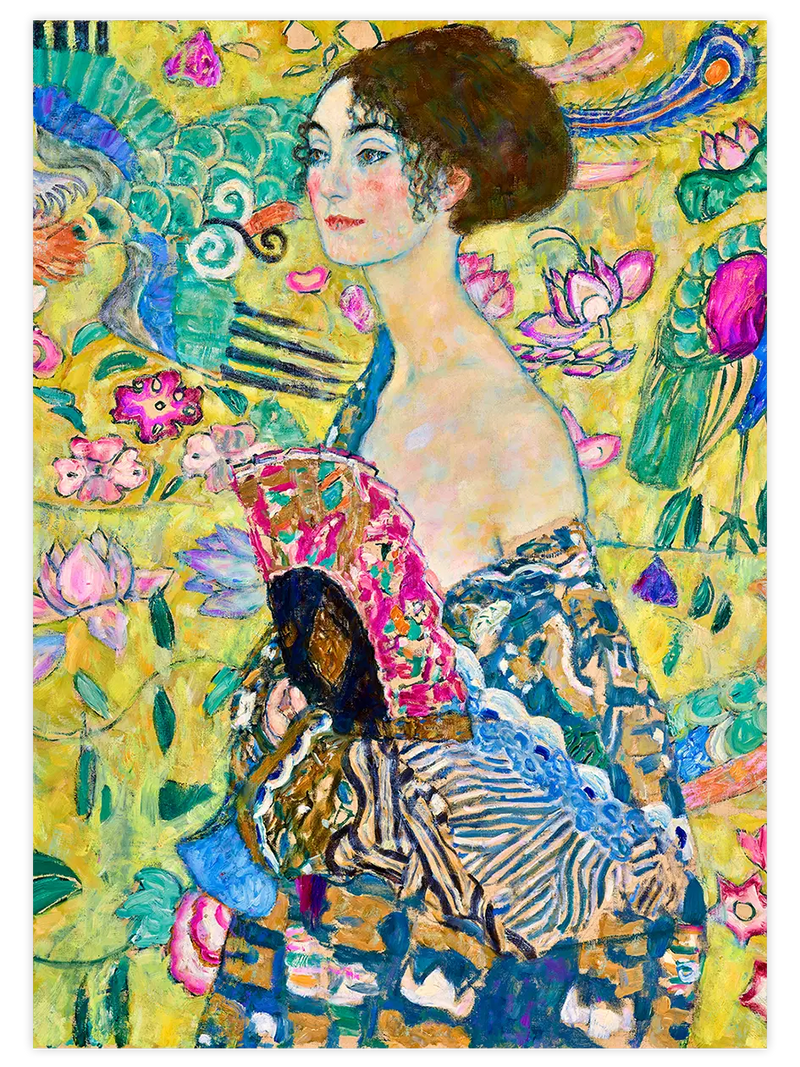 Gustav Klimt Woman With Fan - Art Print Ünlü Ressamlar Poster