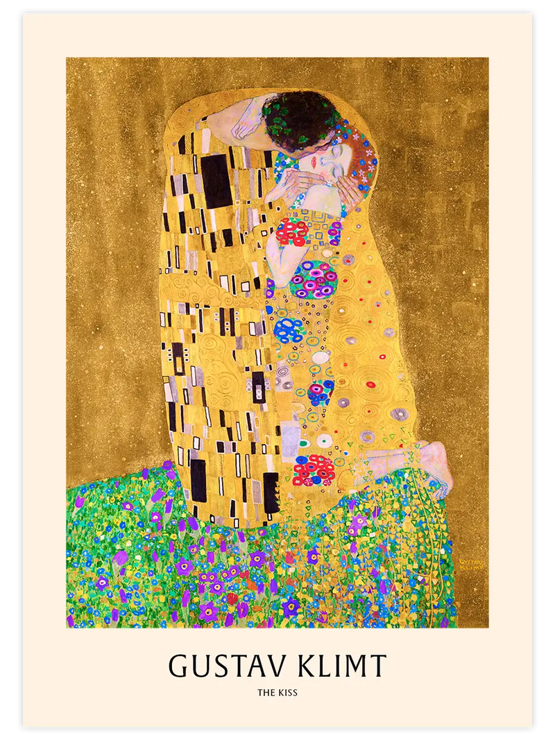 Gustav Klimt The Kiss N2 - Art Print Ünlü Ressamlar Poster