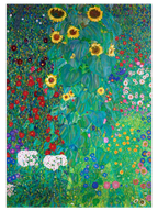 Klimt Farm Garden with Sunflowers - Art Print