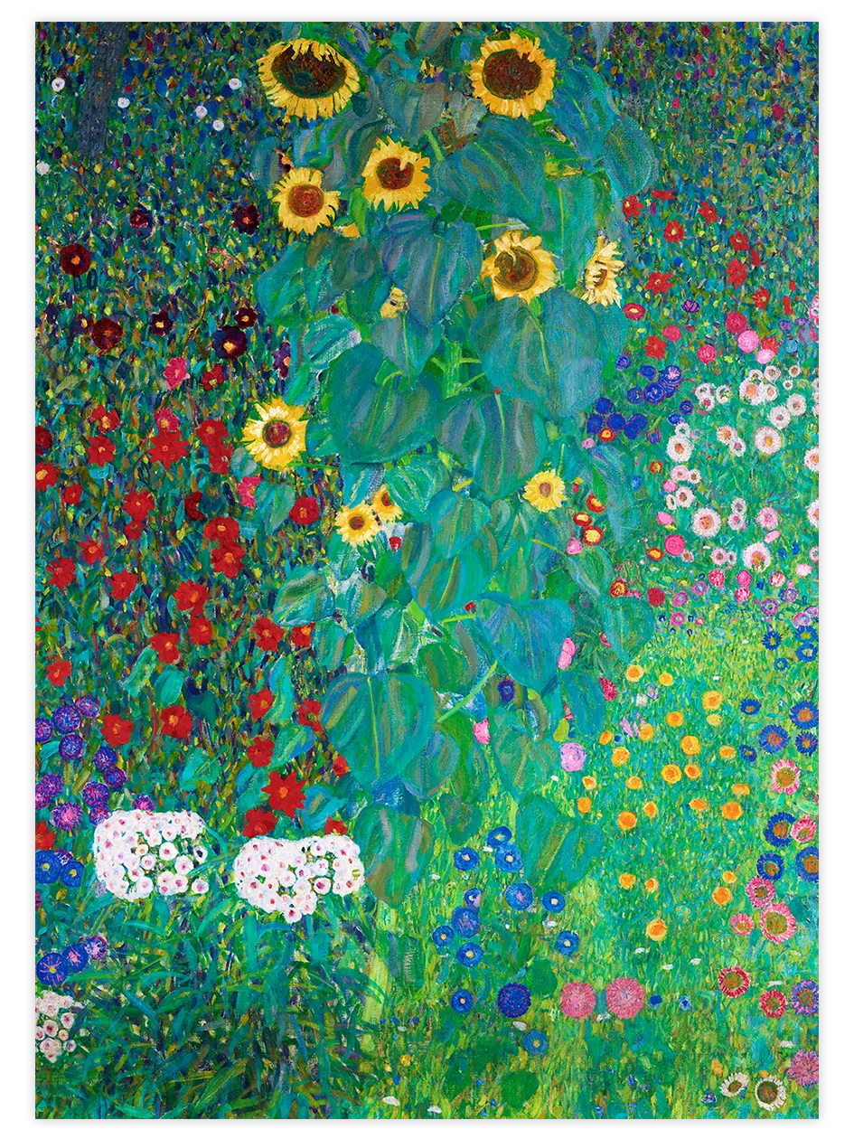 Klimt Farm Garden with Sunflowers - Art Print Ünlü Ressamlar Poster