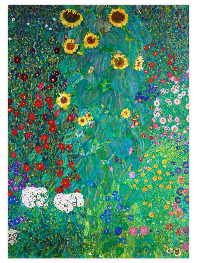Klimt Farm Garden with Sunflowers - Art Print Ünlü Ressamlar Poster