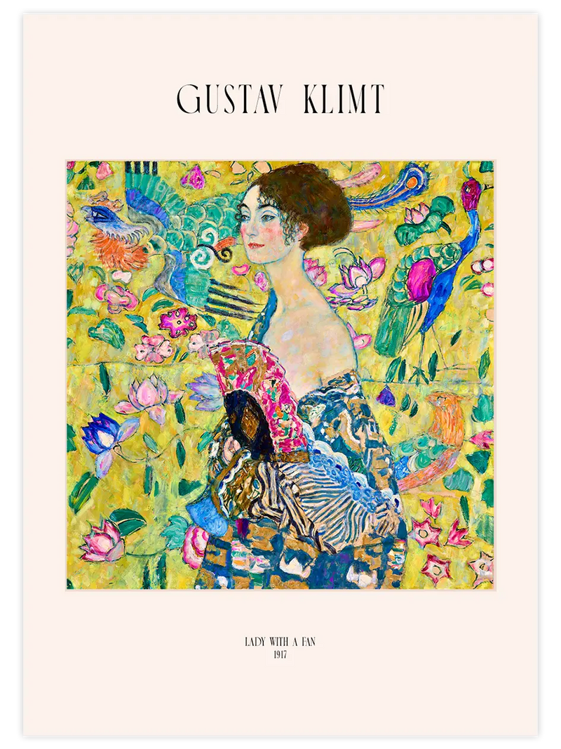Gustav Klimt Woman With Fan - Art Print Ünlü Ressamlar Poster