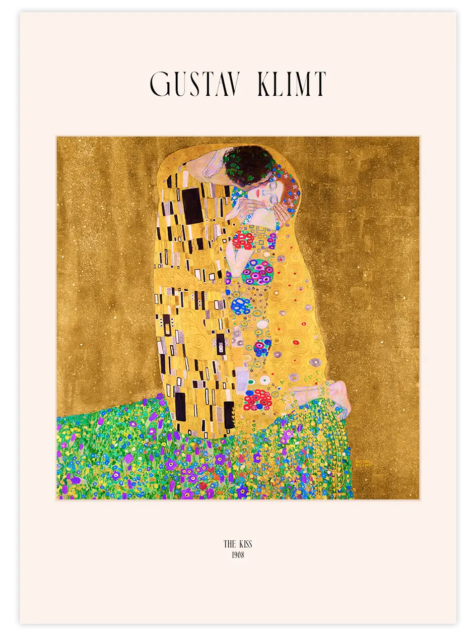Gustav Klimt The Kiss - Art Print